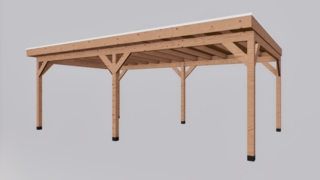 Douglas overkapping met overstek 400x700cm Verando